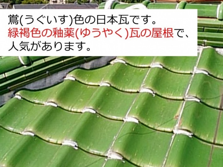 うぐいす色の釉薬瓦