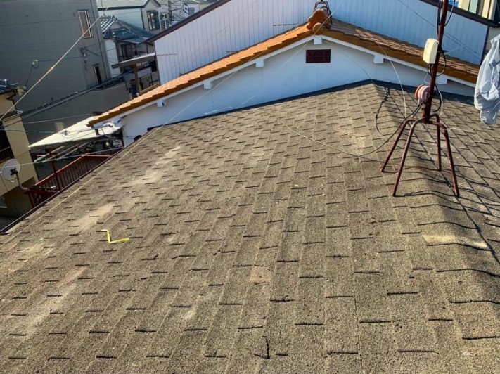かわらUの撤去後の屋根下地