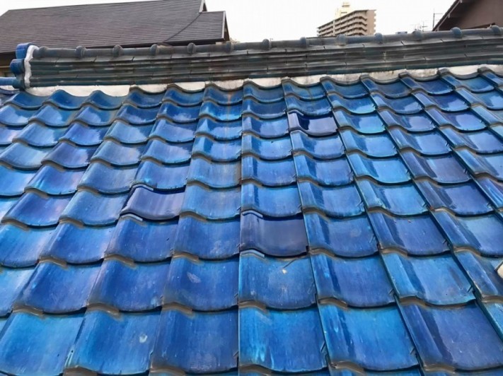 青緑瓦さ差し替え