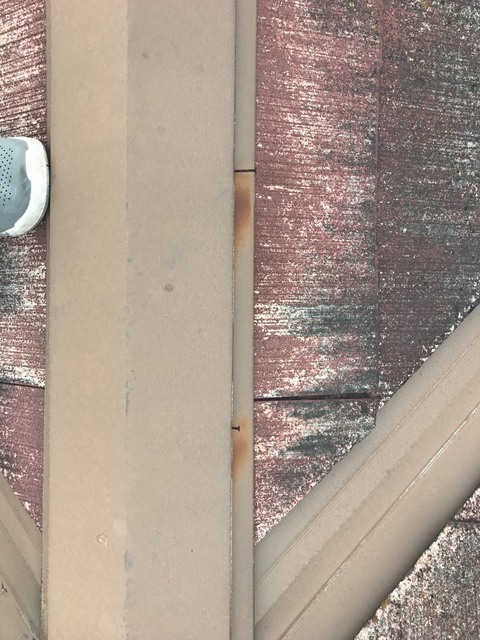 棟板金継ぎ目のサビ