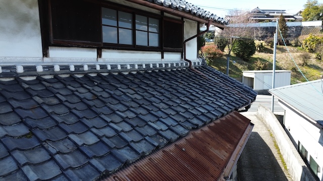 差し掛け屋根の確認実施