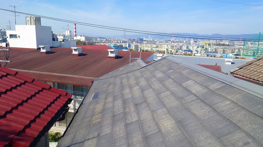 京都府八幡市でスレート屋根の雨漏り無料点検調査後、カバー工法提案