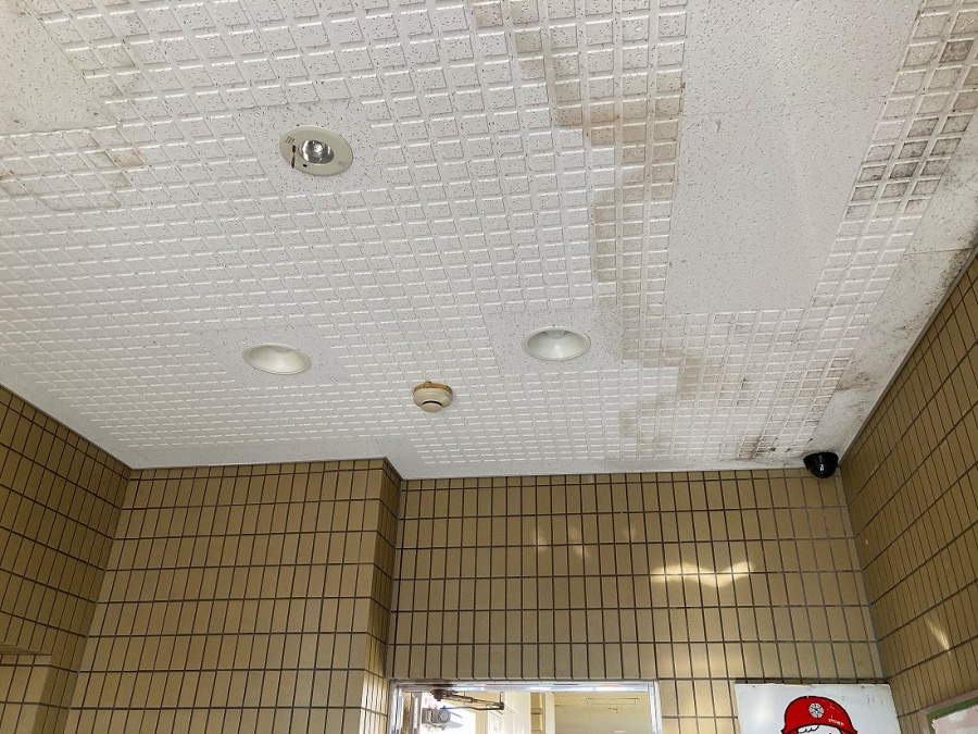 天井の雨漏りシミ