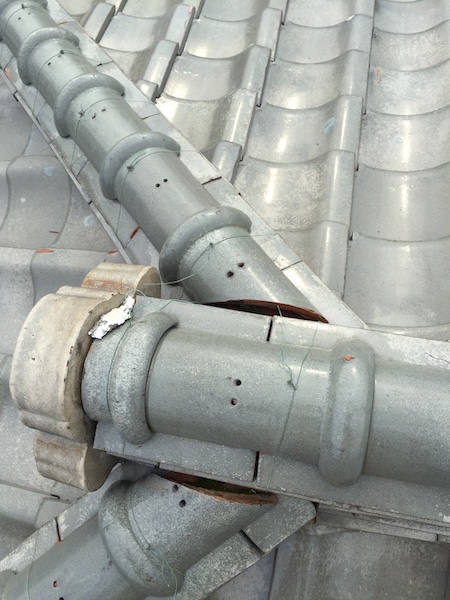 棟内部の土が流出し、固定力が低下した様子。