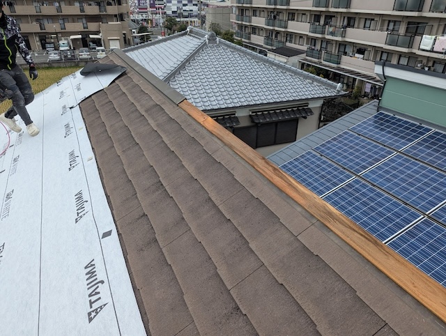 防水シートの施行