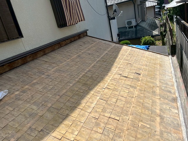 【長岡京市】瓦屋根葺き替え工事② 下地補強とアスファルトルーフィング