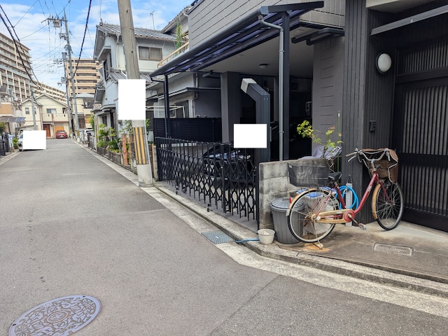 現地調査したマンション裏側