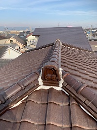 木津川市で屋根工事中にご相談頂きご近隣様の無料屋根点検及びお見積り