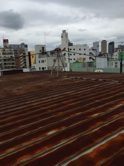 広範囲に劣化した屋根