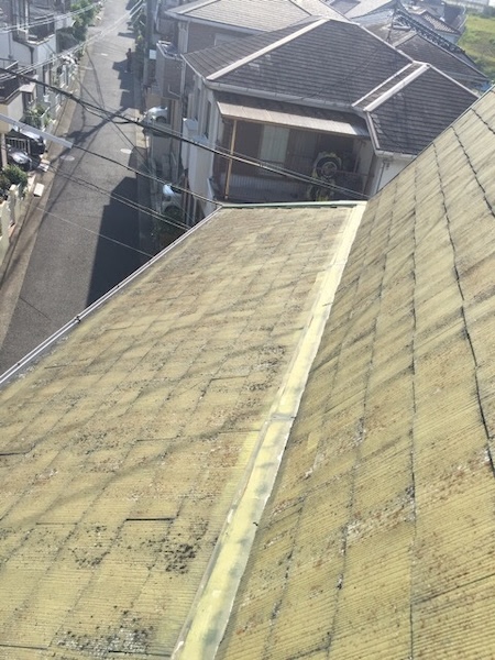【京都市中京区】屋根のコケ・色あせ調査！塗装かカバー工法で雨漏りを防ぐ