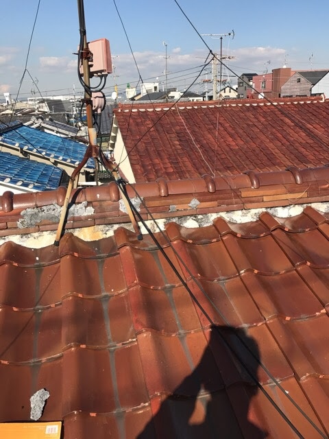 棟補修材の剥離状況