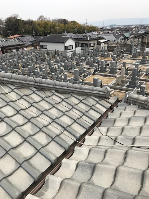 棟瓦と周辺瓦の取り合い